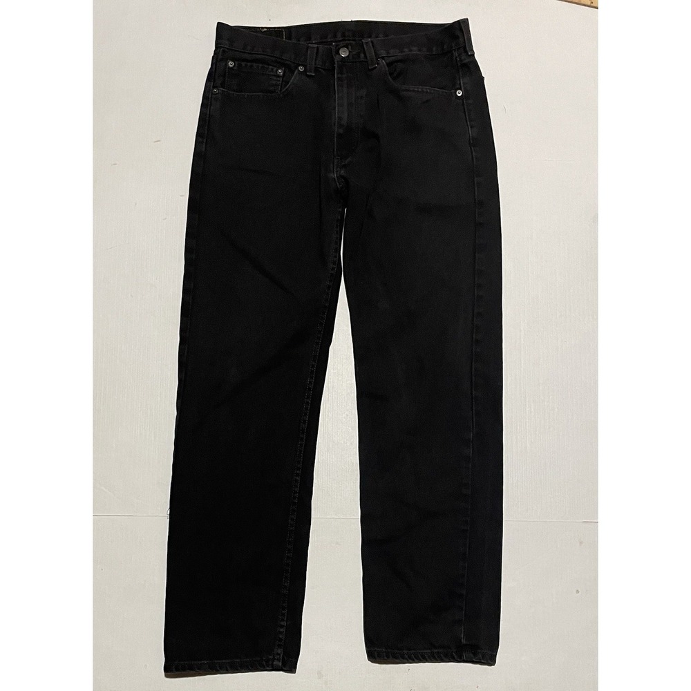 Levi's 505 Straight Leg Mens‎ Size 34 X 31 Black Jeans Denim Cotton Mexico